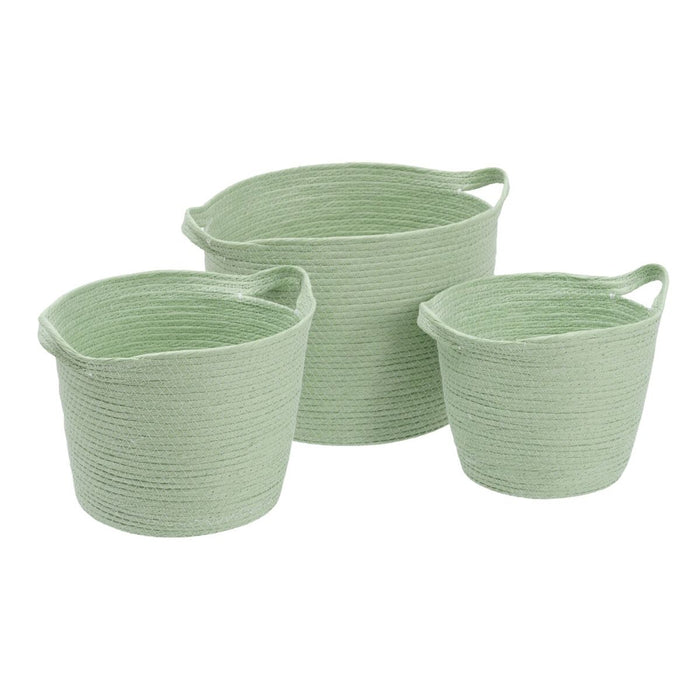 Set de Coșuri Въже Verde deschis 26 x 26 x 33 cm (3 Piese)
