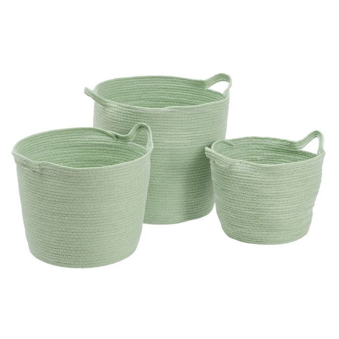 Set de Coșuri Въже 33 x 33 x 38 cm Verde deschis (3 Piese)