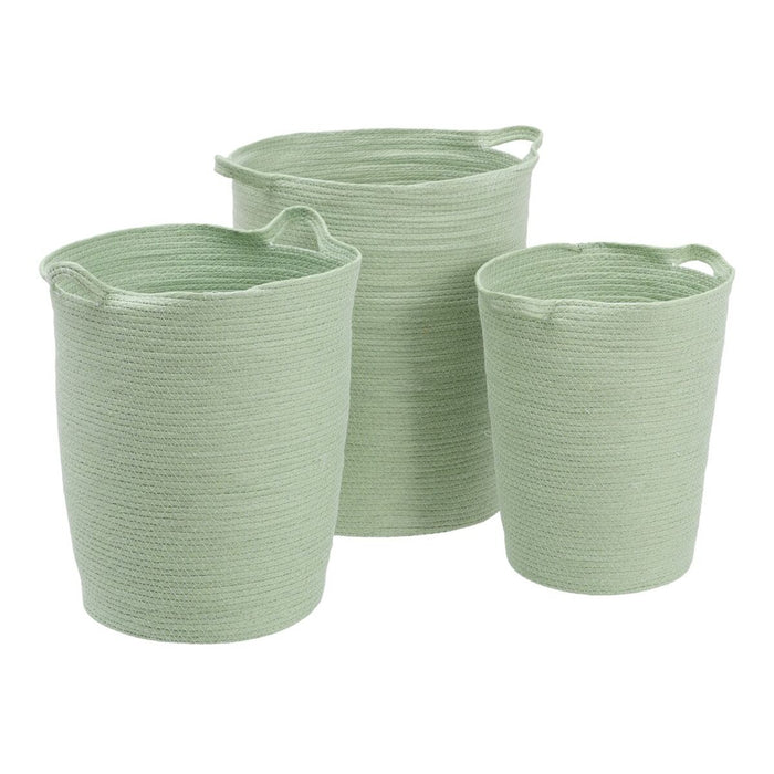 Set de Coșuri Въже Verde deschis 48 x 48 x 42 cm (3 Piese)