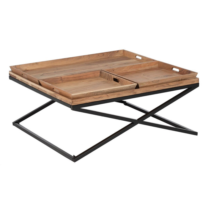 Masa de Cafea Natural Fier Lemn de mango 85 x 85 x 39 cm