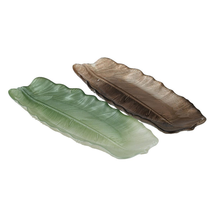 Tavă Verde Frunza a unei plante 40 cm