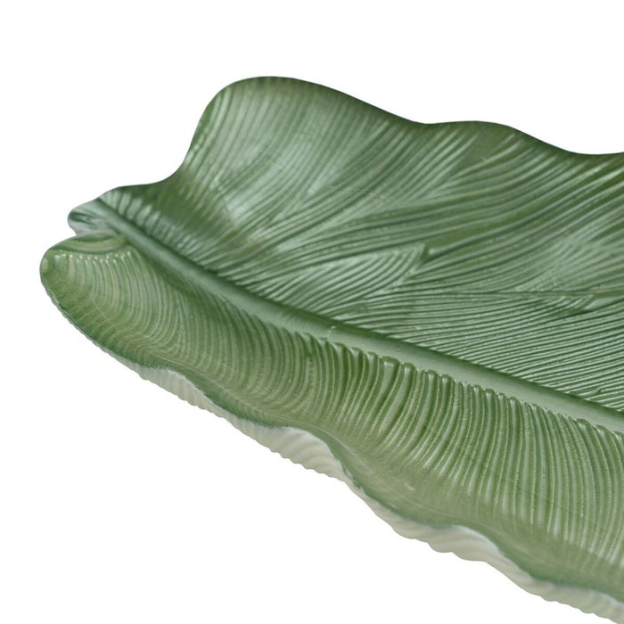 Tavă Verde Frunza a unei plante 40 cm