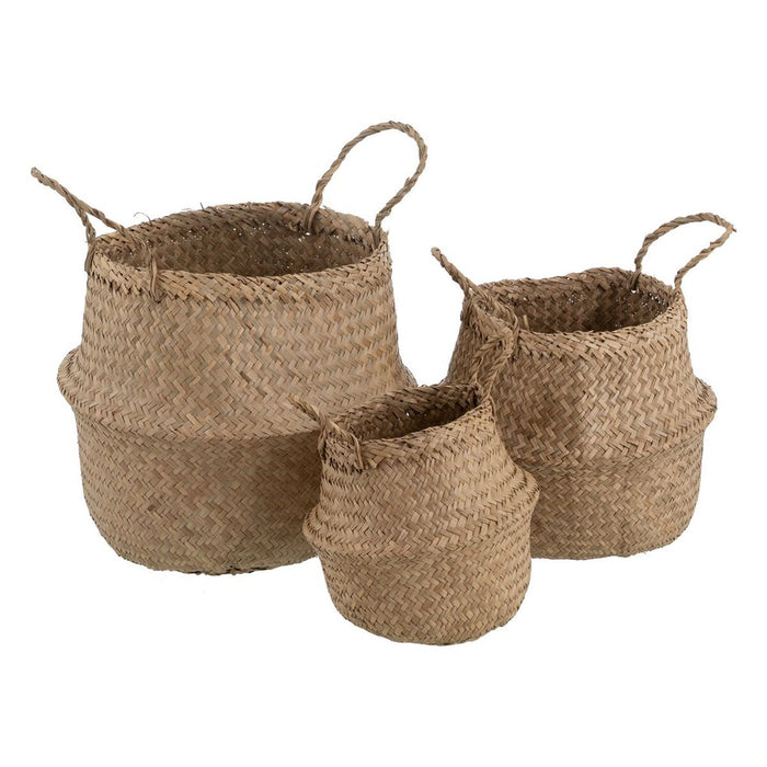Set de Coșuri Natural Fibră naturală 30 x 30 x 38 cm (3 Piese)