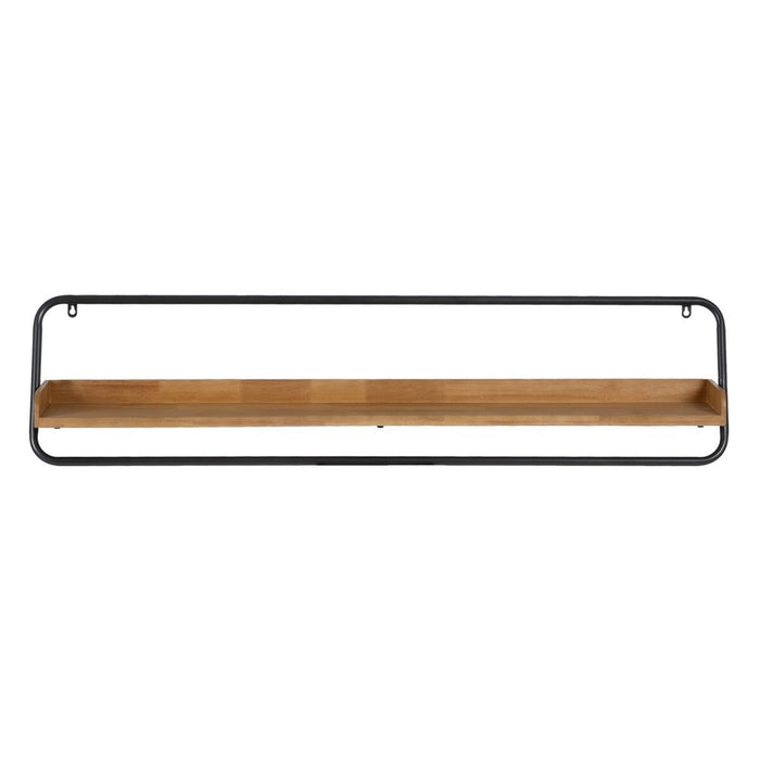 Raft Negru Natural Fier Lemn de cauciuc 120 x 18 x 30 cm
