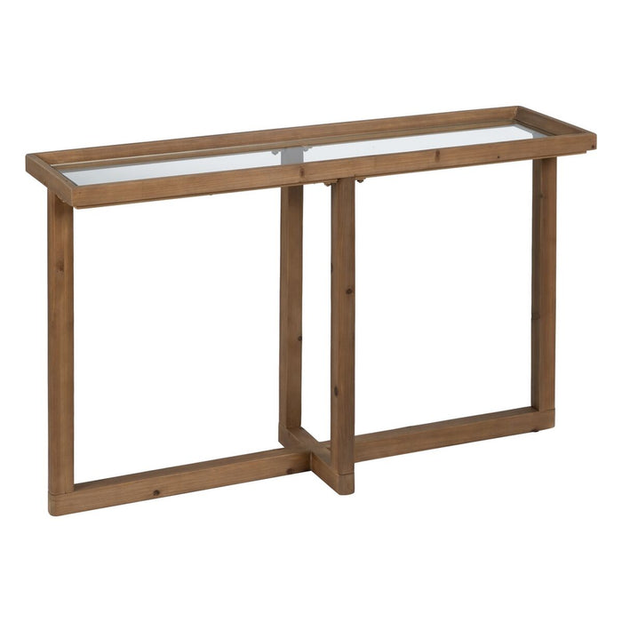 Consolă Natural Sticlă Temperată Lemn de brad 120 x 33 x 75 cm