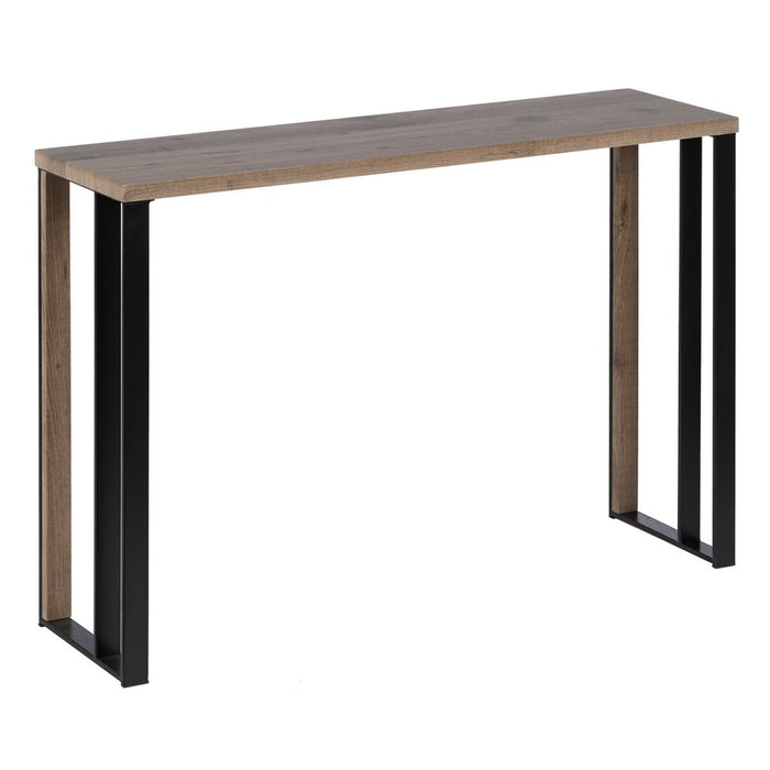 Consolă Negru Natural Fier Lemn MDF 110 x 30 x 75 cm