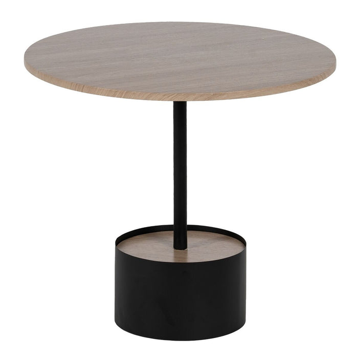 Masa de Cafea Negru Natural Fier Lemn MDF 50 x 50 x 45 cm