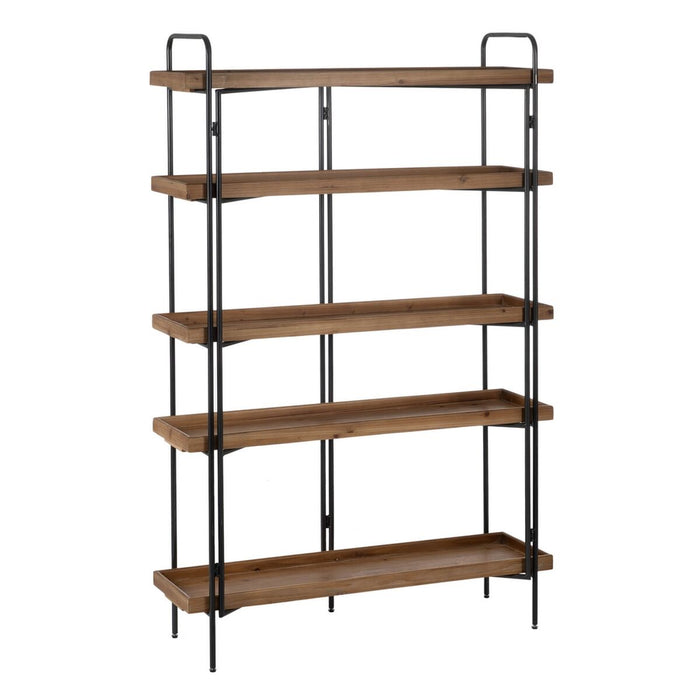 Raft Negru Bej Fier Lemn de brad 111 x 34 x 176 cm