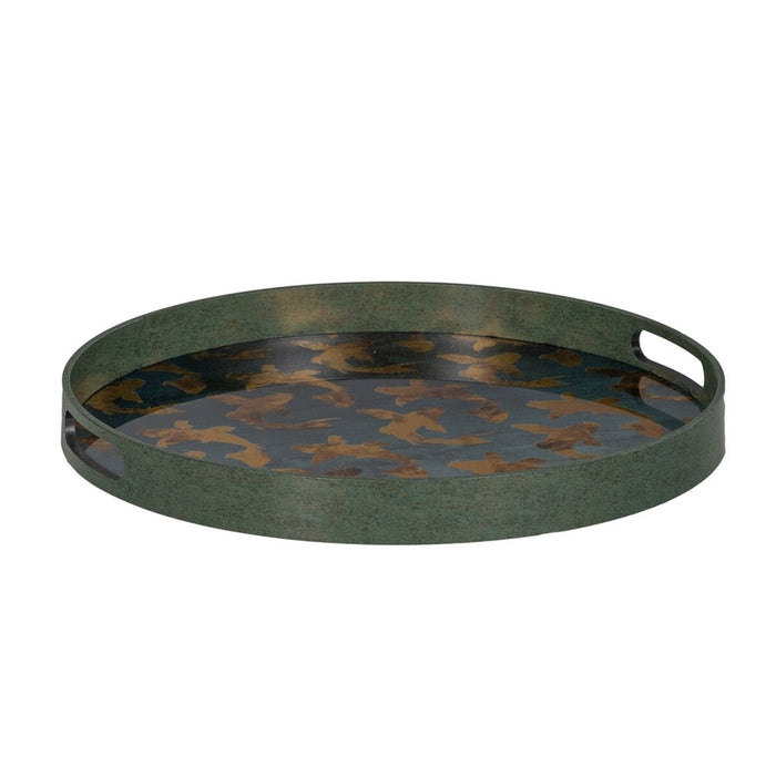 Tavă pentru gustari Albastru Auriu* PVC Geam Pești 42 x 42 x 4,2 cm (2 Unități)