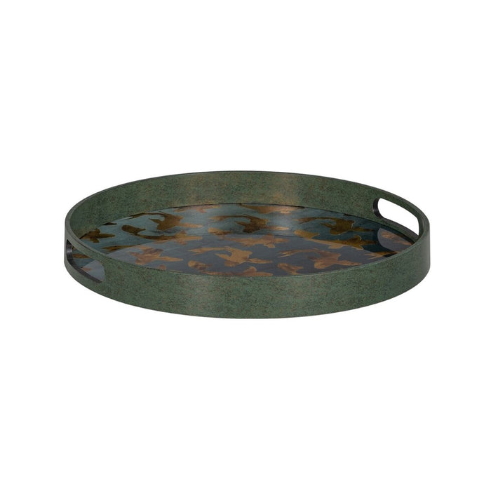 Tavă pentru gustari Albastru Auriu* PVC Geam Pești 42 x 42 x 4,2 cm (2 Unități)
