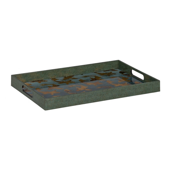 Tavă pentru gustari Albastru Auriu* PVC Geam Pești 45 x 31 x 4,2 cm (2 Unități)