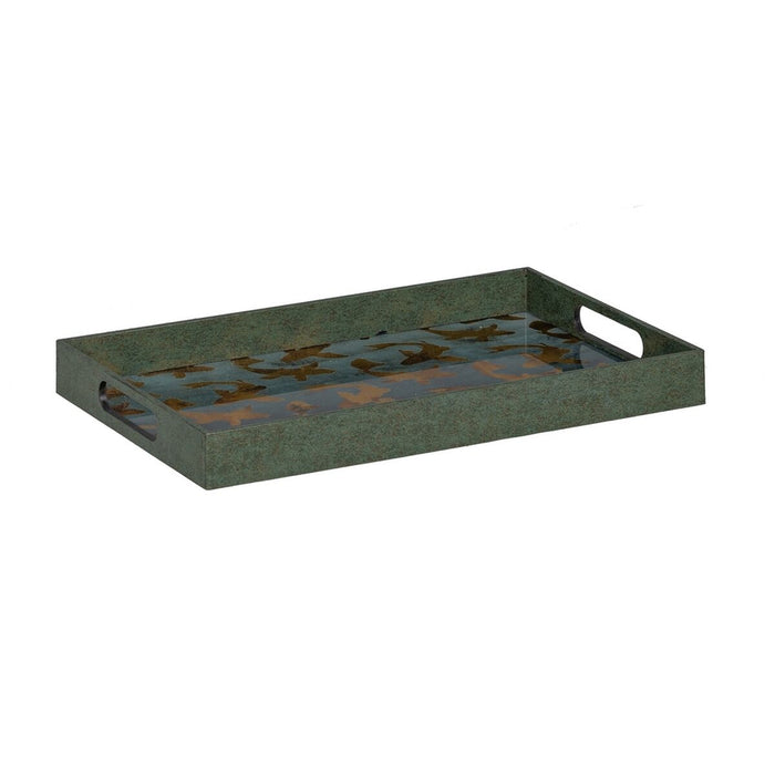 Tavă pentru gustari Albastru Auriu* PVC Geam Pești 45 x 31 x 4,2 cm (2 Unități)