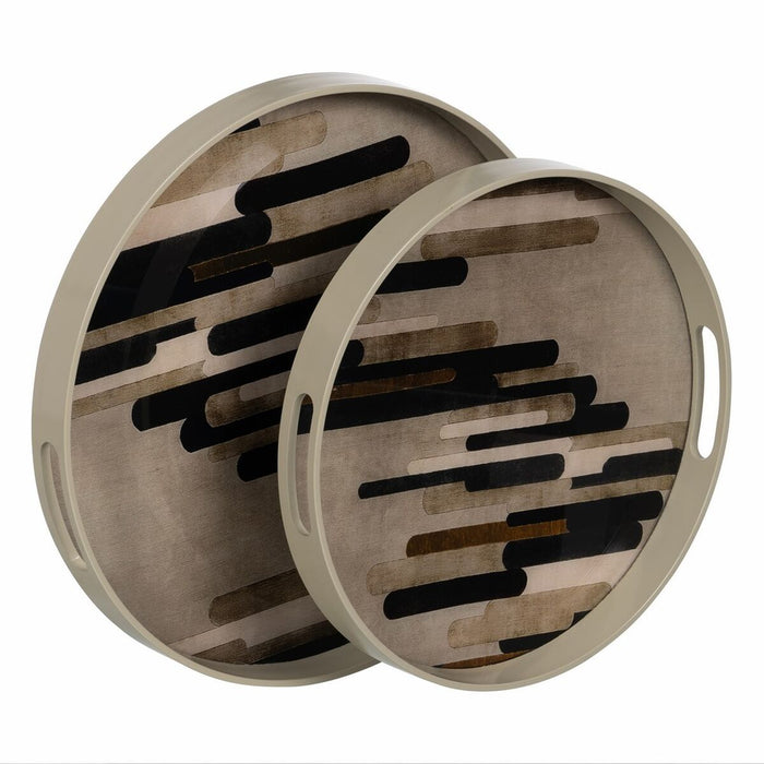 Tavă pentru gustari PVC Geam Abstract 42 x 42 x 4,2 cm (2 Unități)
