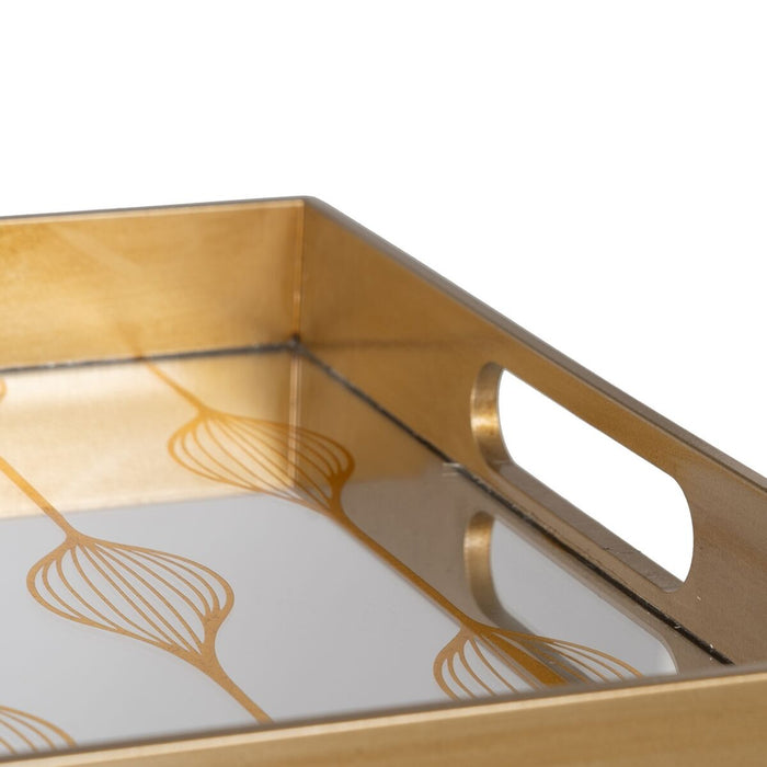 Tavă pentru gustari Auriu* PVC Geam 45 x 31 x 4,2 cm (2 Unități)