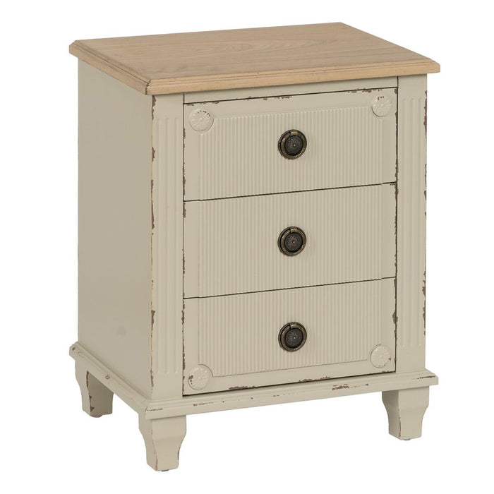 Noptieră Crem Natural Lemn de brad Lemn MDF 48 x 36 x 61 cm