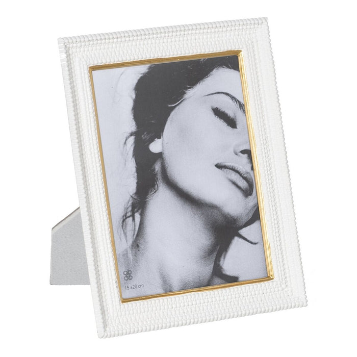 Ramă Foto Alb Auriu* Polirășină 20,5 x 2,3 x 25,5 cm