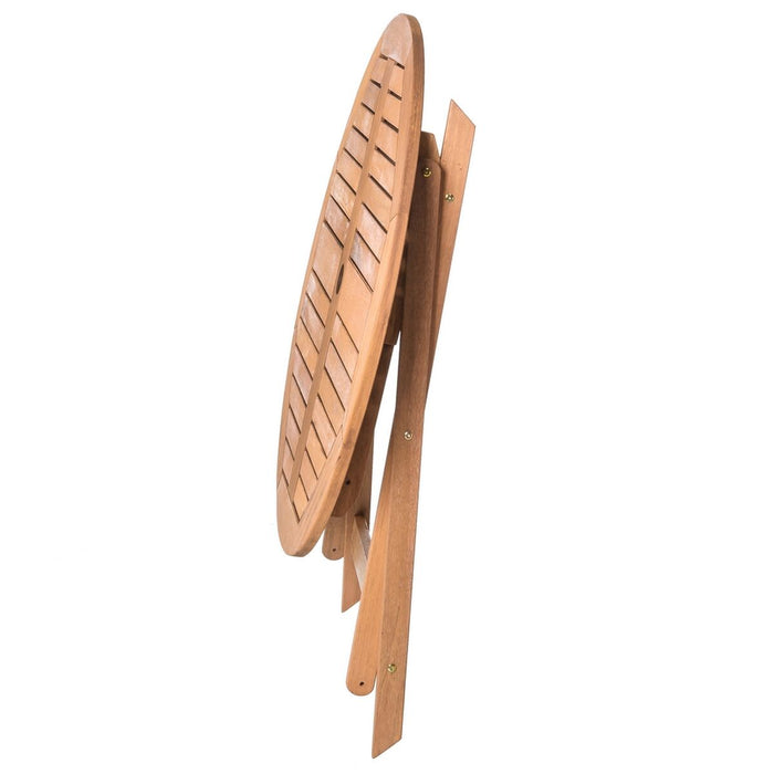 Masă Laterală Pliabilă Kate 90 x 90 x 76 cm Natural Lemn de salcâm