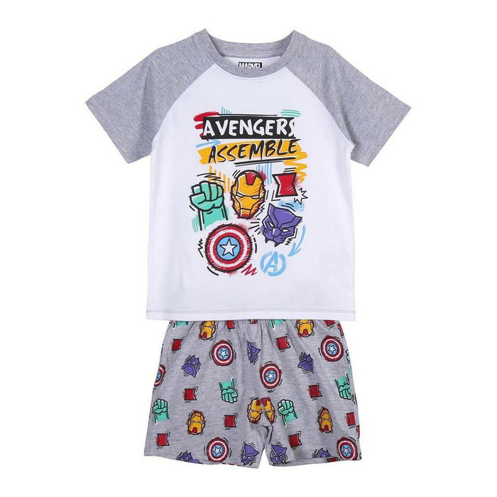 Pijamaua de Vară The Avengers Gri Alb