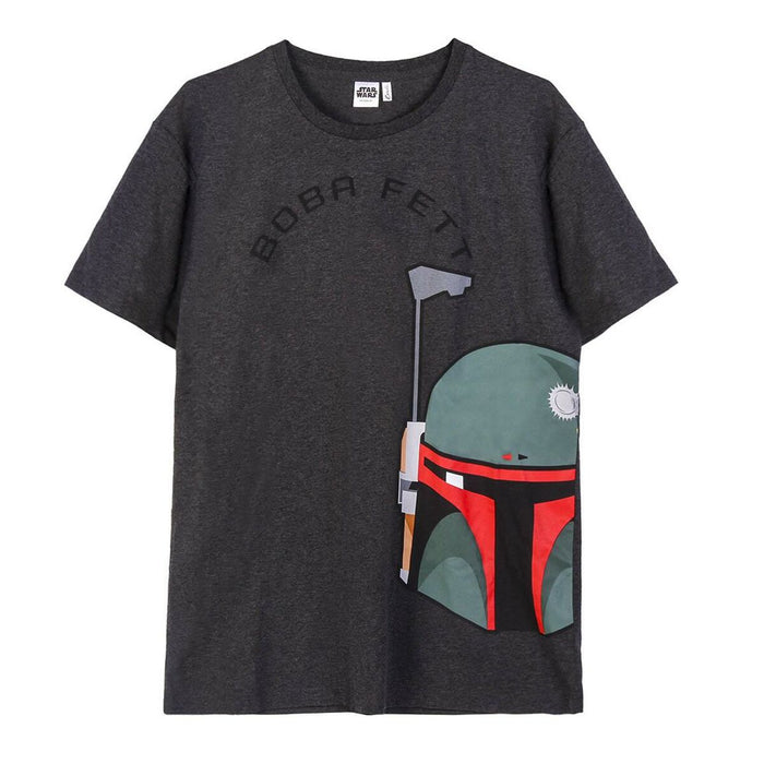 Tricou cu Mânecă Scurtă Bărbați Boba Fett Gri Gri închis Adulți