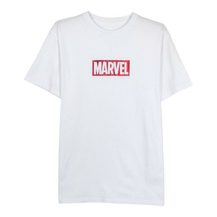 Tricou cu Mânecă Scurtă Bărbați Marvel Alb Adulți