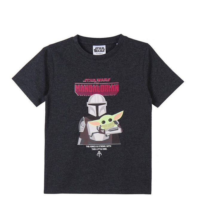 Tricou cu Mânecă Scurtă pentru Copii The Mandalorian Negru