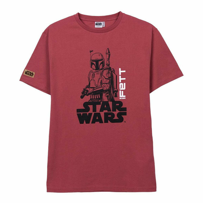 Tricou cu Mânecă Scurtă Bărbați Boba Fett Roșu