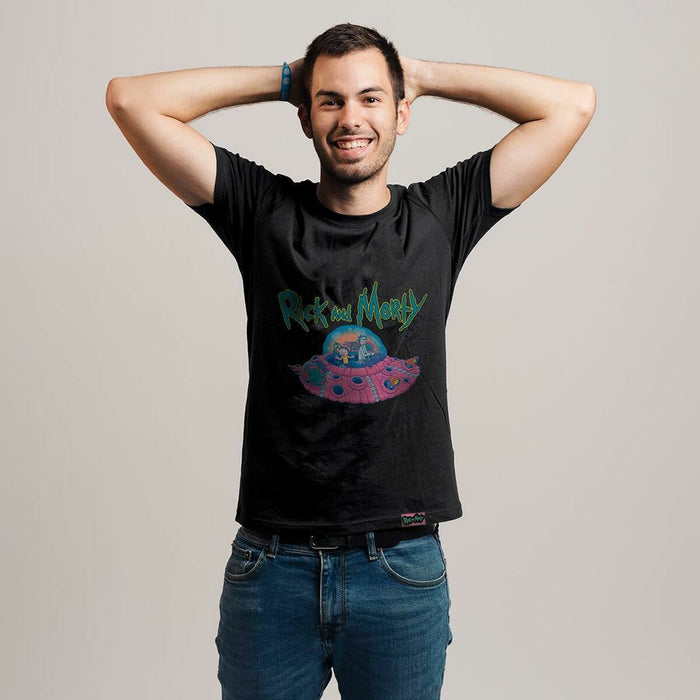 Tricou cu Mânecă Scurtă Unisex Rick and Morty Negru