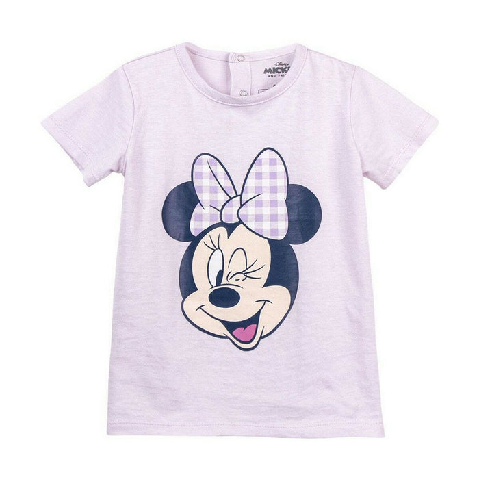 Tricou cu Mânecă Scurtă pentru Copii Minnie Mouse Mov