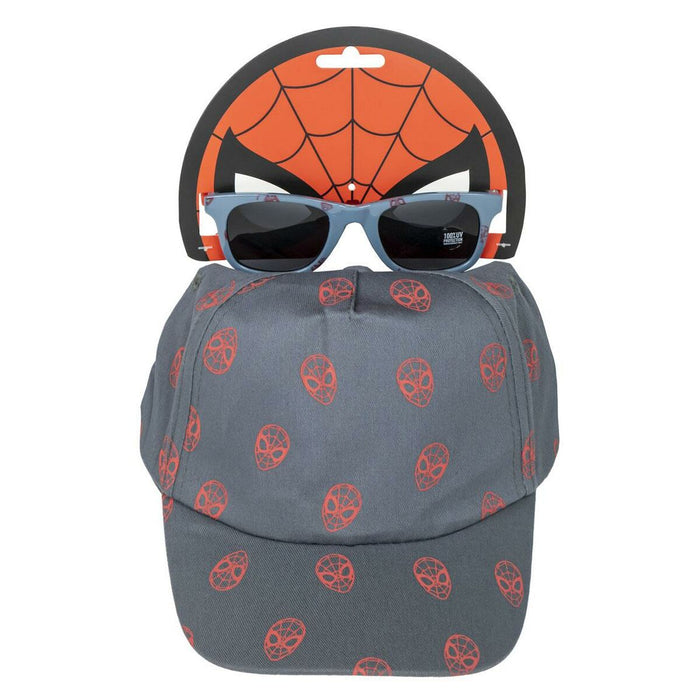 Set de pălărie cu ochelari de soare Spider-Man Gri (54 cm) 2 Piese