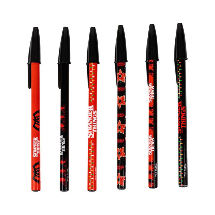 Set de Pixuri Stranger Things 6 Piese Negru