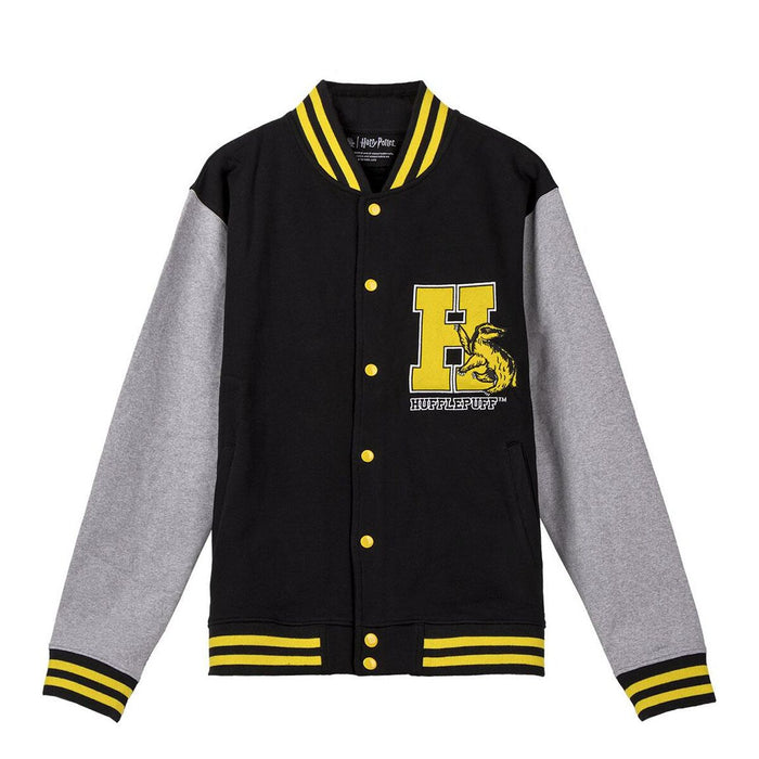 Hanorac fără Glugă Unisex Harry Potter Hufflepuff Gri Negru