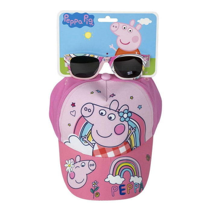 Set de pălărie cu ochelari de soare Peppa Pig 2 Piese Roz (51 cm)