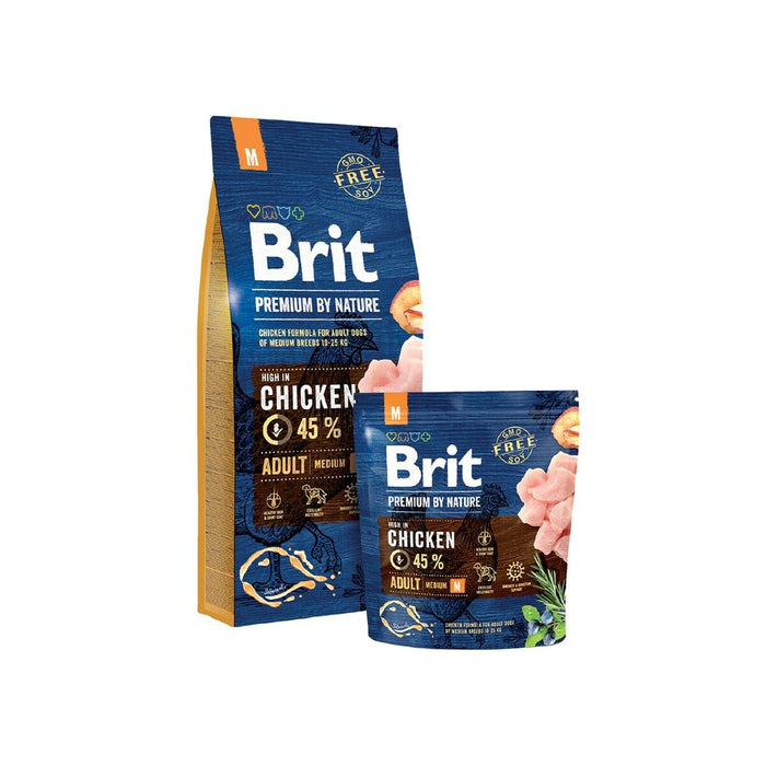 Nutreț Brit Premium by Nature Medium Adult Măr Pui Porumb 15 kg