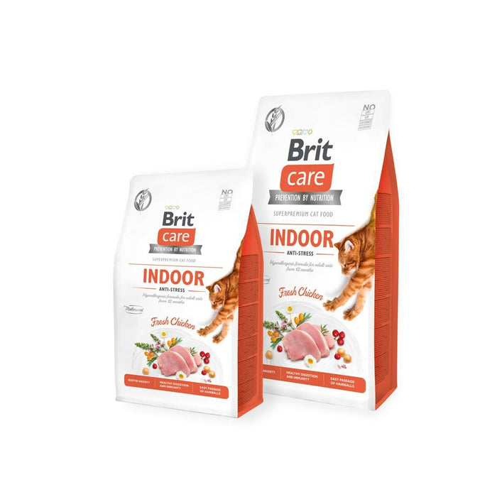 Mâncare pentru pisici Brit Care Grain Free Indoor Anti-Stress Adult Pui 7 kg