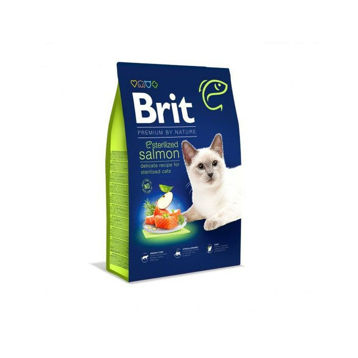 Mâncare pentru pisici Brit PREMIUM BY NATURE STERILIZED Adult Somon Curcan 1,5 Kg