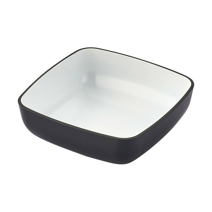 Castron Alb/Negru Melamina Pătrat 13 x 13 x 4 cm