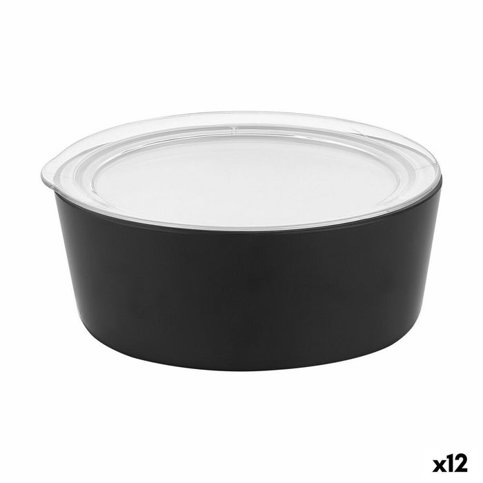 Castron Inde Cu Capac Melamina Alb/Negru (12 Unități)