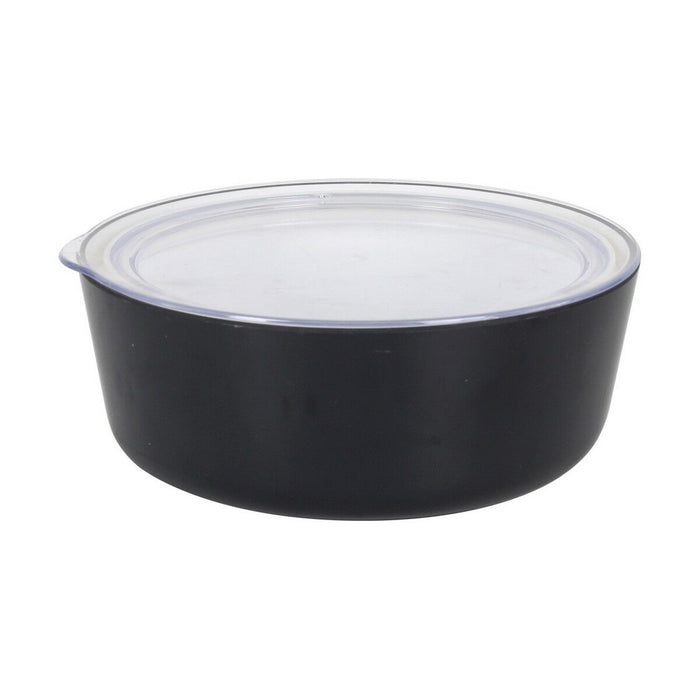 Castron Inde Cu Capac Melamina Alb/Negru 800 ml 16,5 x 6,5 cm