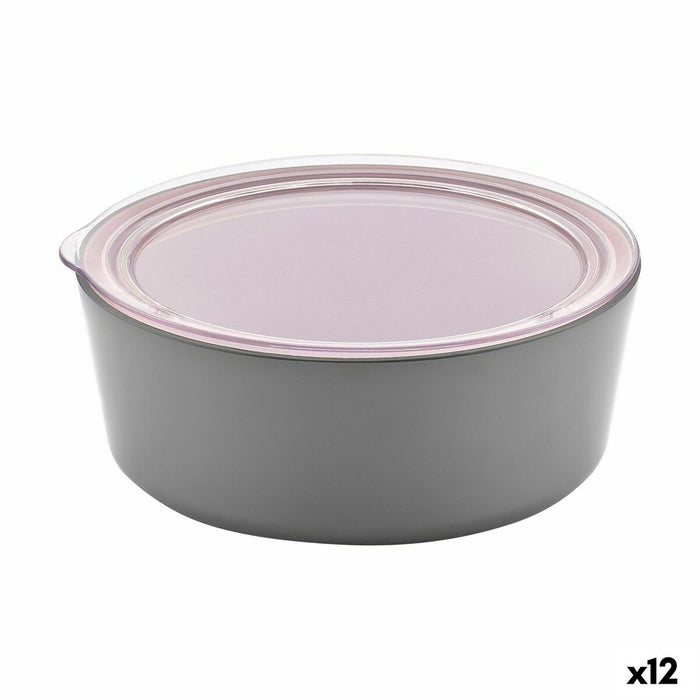 Castron Inde Cu Capac Melamina Roz/Gri (12 Unități)
