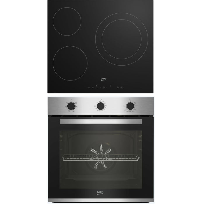 Set Cuptor și Plită Vitroceramică BEKO BBSE12121XD Negru