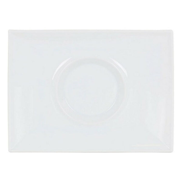 Platou Plat Inde Gourmet Porțelan Alb 29,5 x 22 x 3 cm
