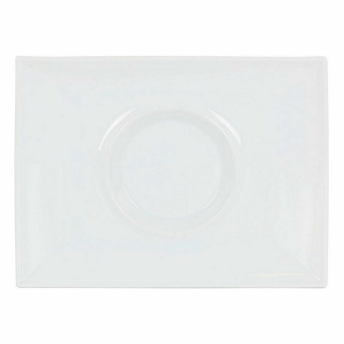 Platou Plat Inde Gourmet Porțelan Alb 29,5 x 22 x 3 cm (6 Unități)