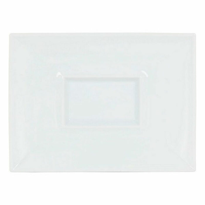 Platou Plat Inde Gourmet Porțelan Alb 29,5 x 22 x 3 cm (6 Unități)