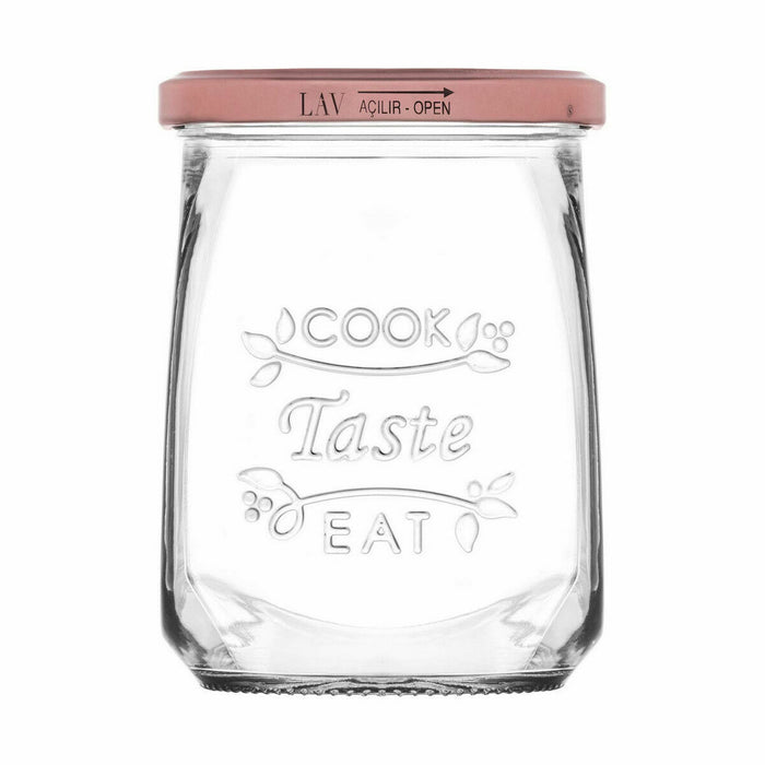Borcan din Sticlă Transparentă Inde Tasty Cu Capac 550 ml (12 Unități)