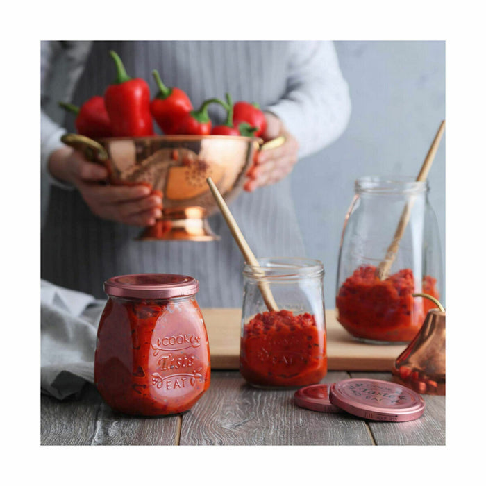 Borcan din Sticlă Transparentă Inde Tasty Cu Capac 550 ml (12 Unități)