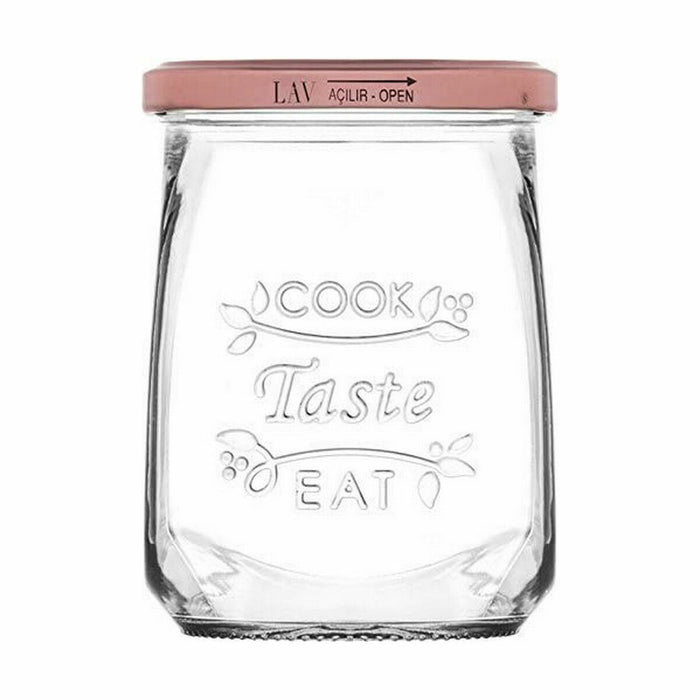 Borcan din Sticlă Transparentă Inde Tasty Cu Capac 550 ml (12 Unități)