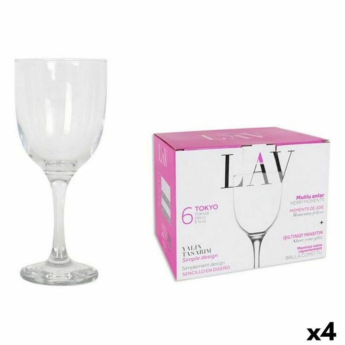 Set de pahare LAV 145011 7,5 x 7,5 x 18 cm (4 Unități) (290 ml)