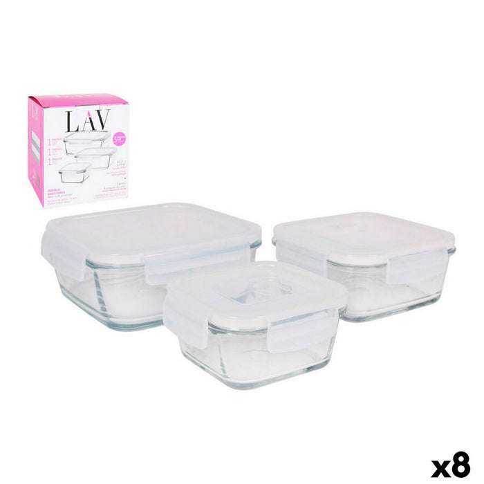 Set de 3 Cutii pentru Prânz LAV Geam (8 Unități) (3 pcs)