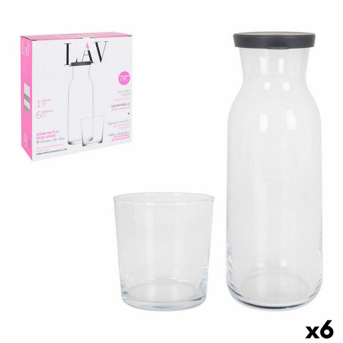 Set LAV Carafă Ochelari Geam 7 Piese (6 Unități) (7 pcs)
