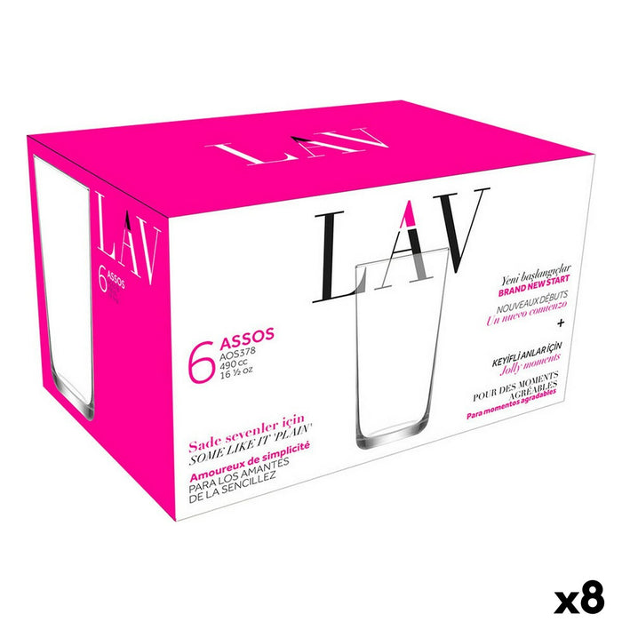 Set de pahare LAV Assos 490 ml 6 Piese (8 Unități)
